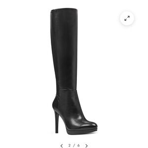 Nine West Quizme Black Heeled Knee-High Boots
